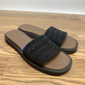 Rothy’s The‎ Slide Sandal Sandy Crochet Black Size 5 EU 35